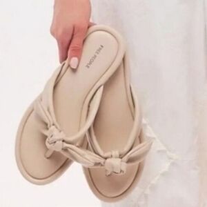 New Free People Brynn Bow Sandals Flip Flops Thongs Made In Italy Sz:8